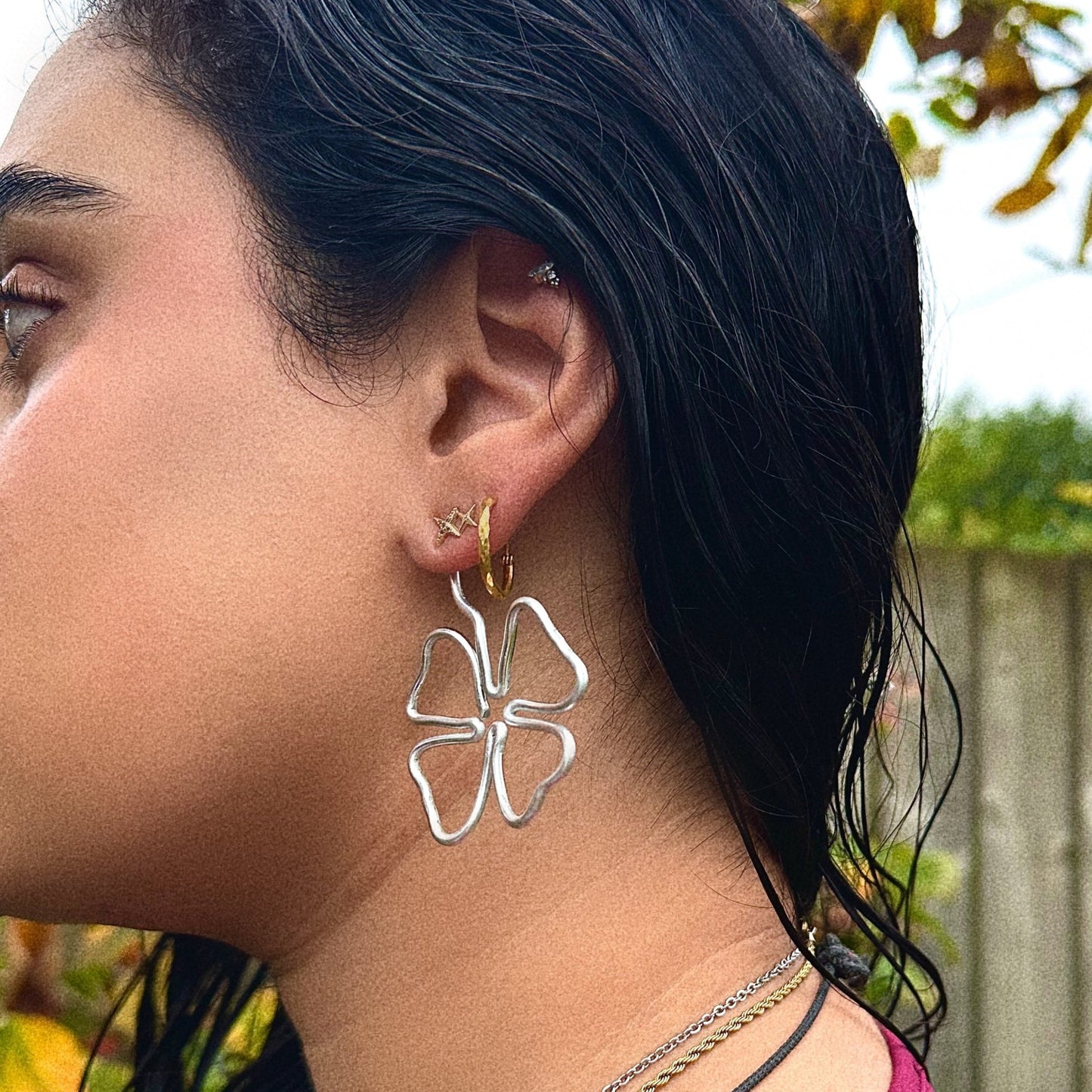 Four leaf clover earrings