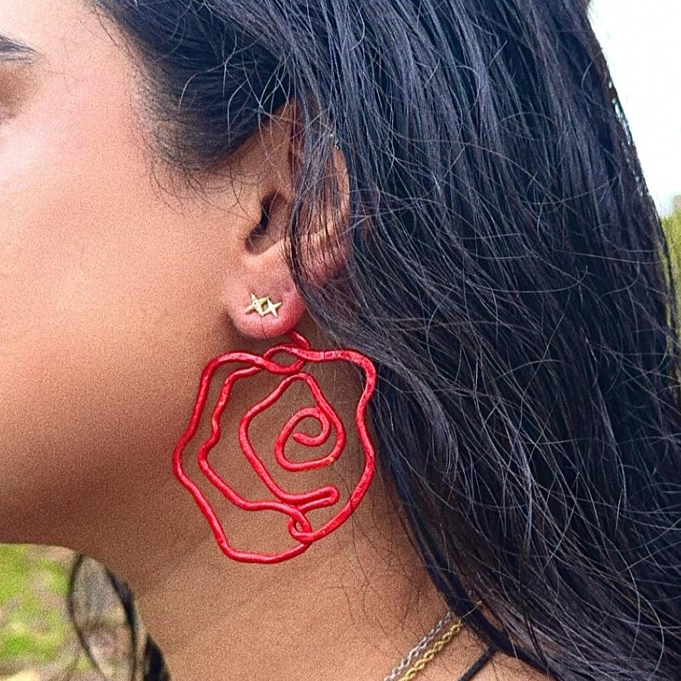 Rose earrings