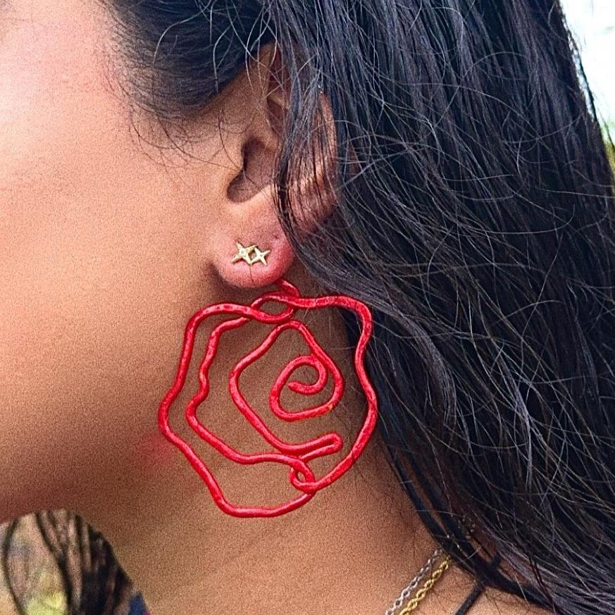 Rose earrings