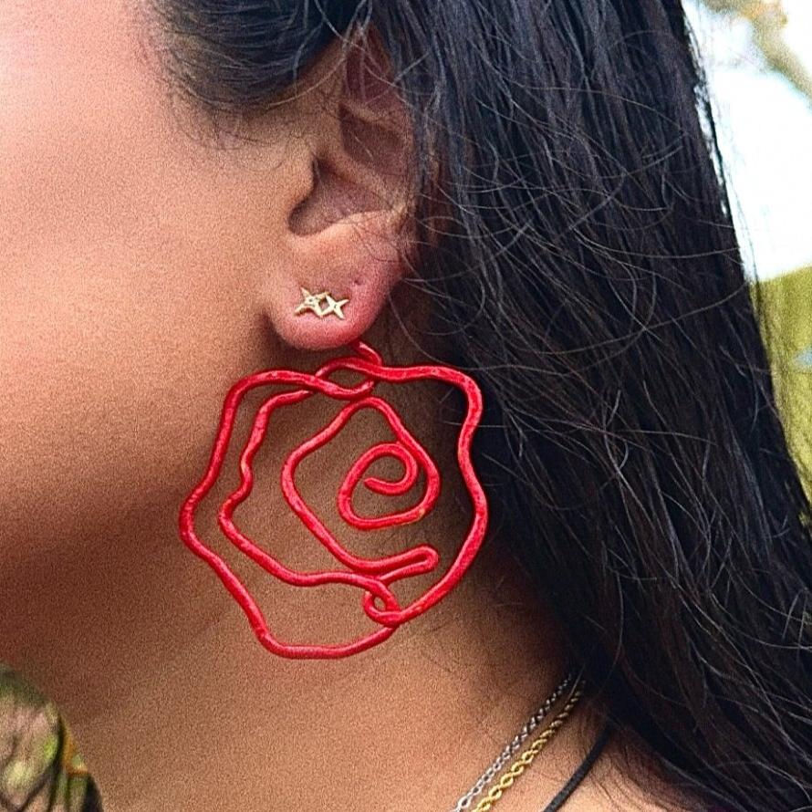 Rose earrings